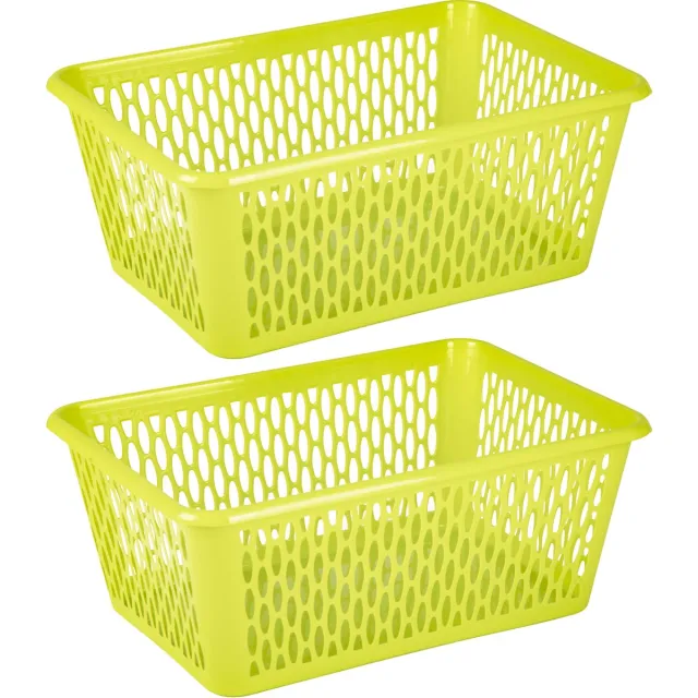 PLASTICFORTE opbergmand/kastmandje - 2x - 13 liter - groen - kunststof - 26 x 37 x 14 cm