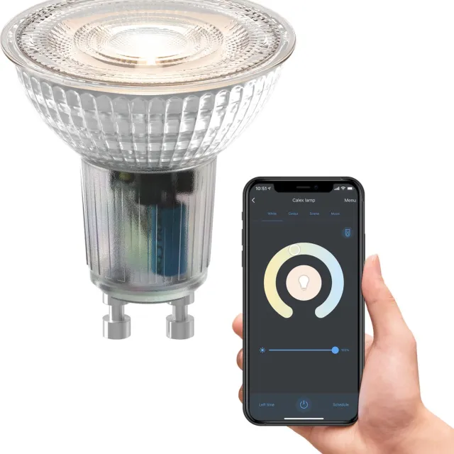 Calex Slimme Lamp - Wifi LED Verlichting - GU10 Smart Lichtbron - Dimbaar - Warm Wit licht - 4.9W