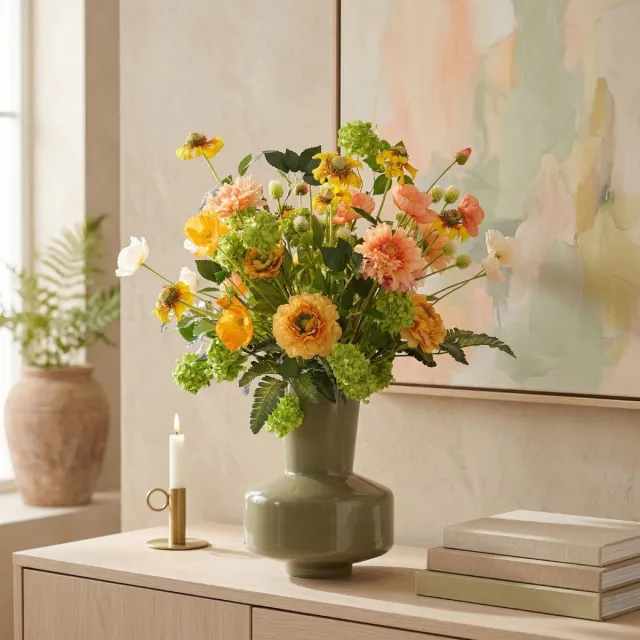 maxifleur Kunstplanten Kunstboeket Mimi Utrecht 55 cm Oranje