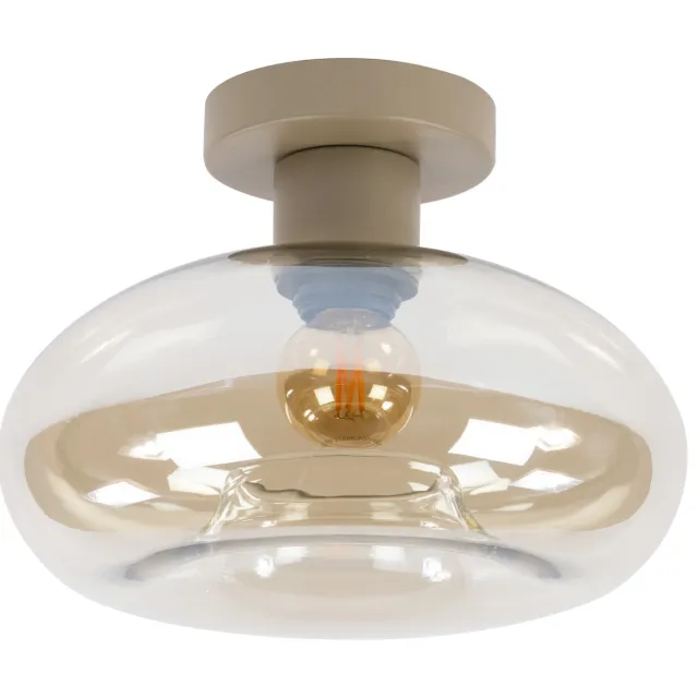 Nest of Nora Plafondlamp Lume - Ronde glazen kap - Beige / lamp
