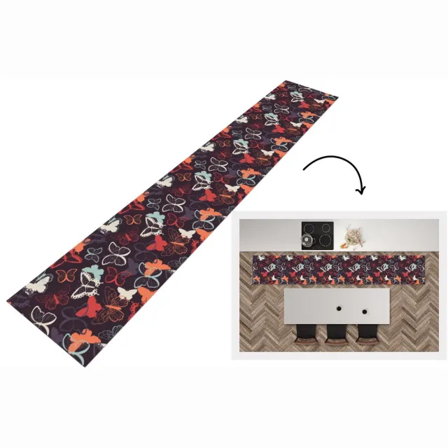 KitchenYeah Keukenloper - Loper keuken - Vlinders - Patronen - Abstract - Keukenloper vinyl multicolor