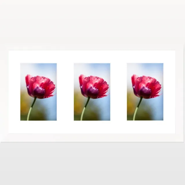 SecaDesign Anima Drieluik Fotolijst - Fotomaat 10x15 cm - Wit