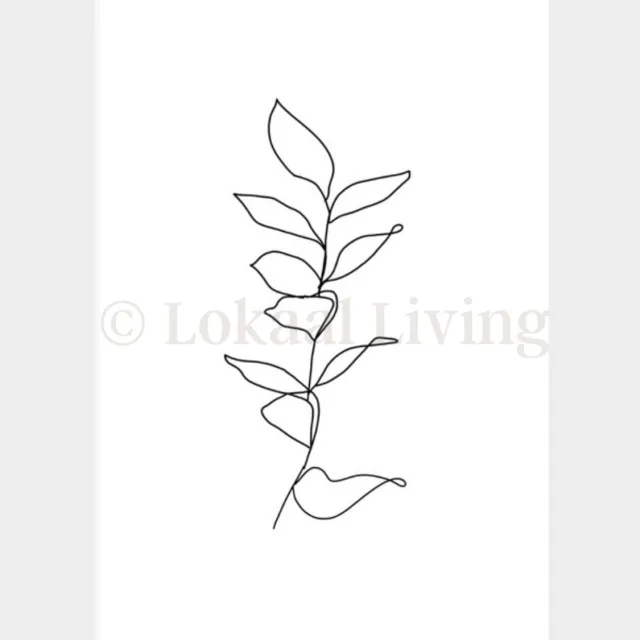 Lokaal Living a4 poster - lepelplant - one line - line art - zwart wit