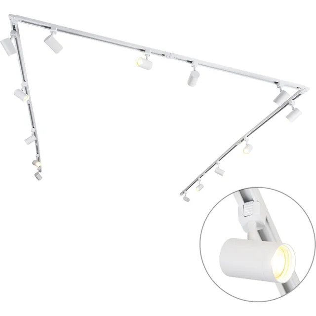 QAZQA jeana - Moderne Spot railsysteem verlichting, railverlichting geschikt voor led - 14 lichts - L 800 cm - Wit - Woonkamer | Slaapkamer | Keuken