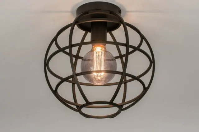 Lumidora Plafondlamp 73658 - Plafonniere - EGOR - E27 - Zwart - Metaal - ⌀ 28 cm