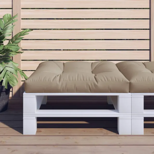 vidaXL Palletkussen 80x80x12 cm stof taupe