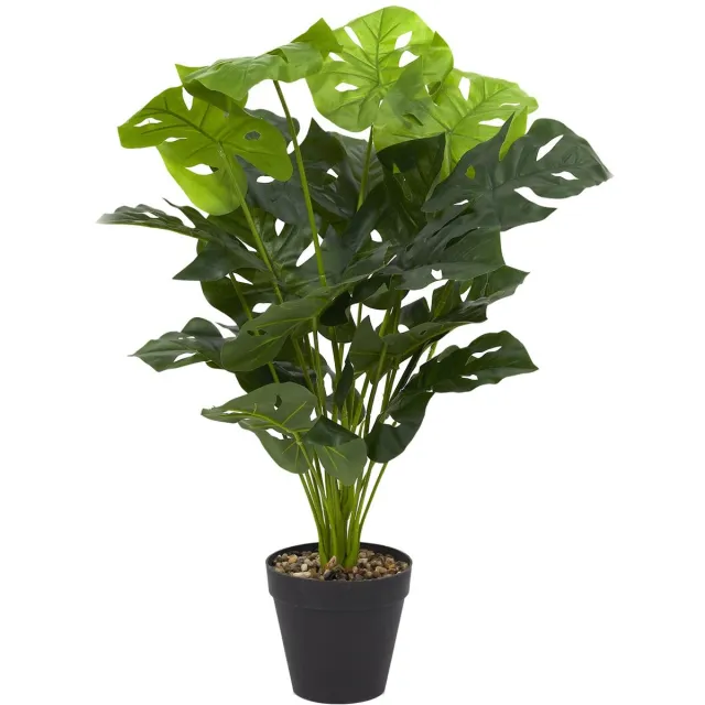 Naturn Living Kunstplant Monstera Deliciosa – Ø16,5 x 70 cm – Realistische Nepplant / Gatenplant voor Binnen – Onderhoudsvrije & Allergievriendelijke Interieurdecoratie – Groen