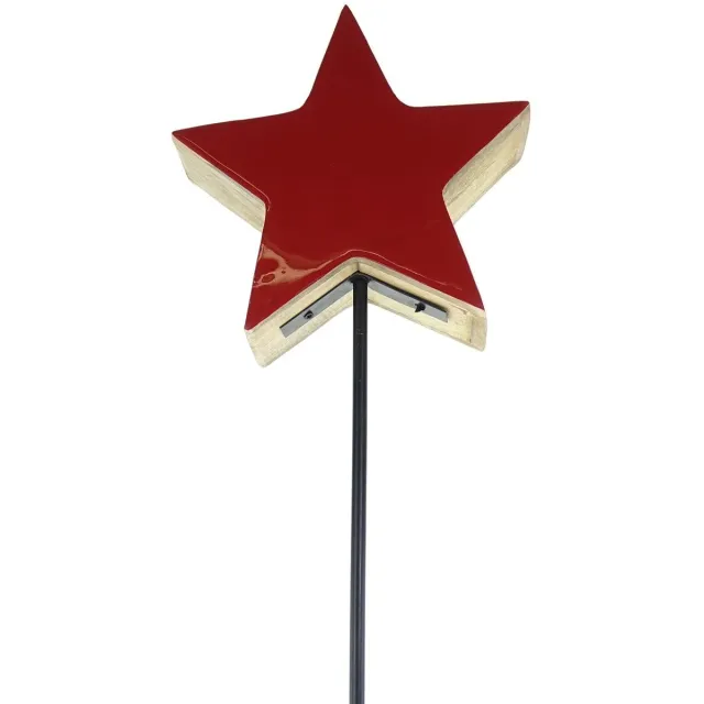 Gasper kerstster Massivo rood/natuur Ø 24 cm stok 80 cm