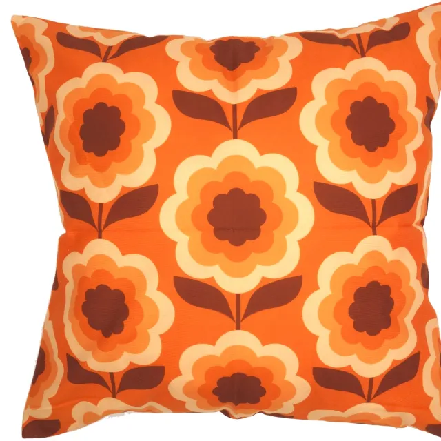 De Kussenkraam Retro Seventies stijl kussenhoes Honey oranje 45 x 45 cm Exclusief binnenkussen oranje bruin beige