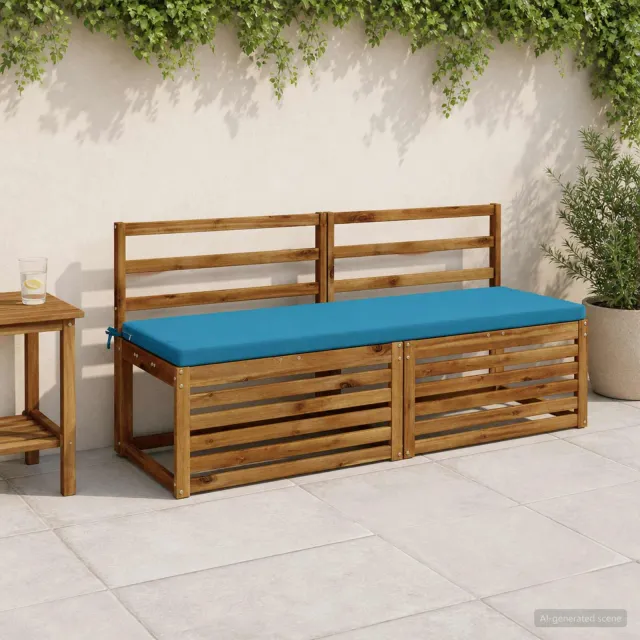 vidaXL Bankkussen SOEST 100% Polyester Lichtblauw 140 x 50 x 5 cm