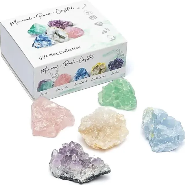 Phoenix Import Mani Bhadra Mineralen set van 5 - Verzameling Helende Stenen - Healing Stones multi