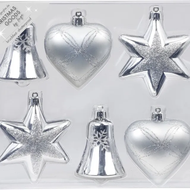 Christmas goods Kersthangers - 6x - figuurtjes - zilver - 9 cm - kerstversiering