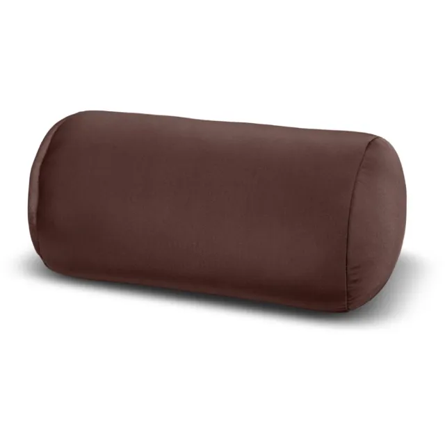 House of Healthbrands Kuschelmaxx Rolkussen - Sierkussen Rond Cilinder 17 x 33 cm - uni donker bruin-design - Stevig en zacht - Mooie print - Gevuld met microgranulaat - Vormvast & Wasbaar - Ideaal voor op de bank, bed, auto of op reis - Inclusief Wasnet
