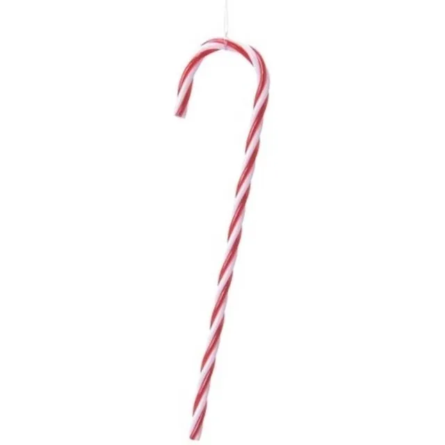 Decoris 4x Kersthangers figuurtjes zuurstokken 15 cm - Zuurstokhangers - Zuurstok thema kerstboomhangers Multi