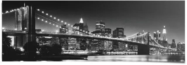 Reinders Poster New York - brooklyn bridge - 53 x 158 - Papier - REINDERS zwart