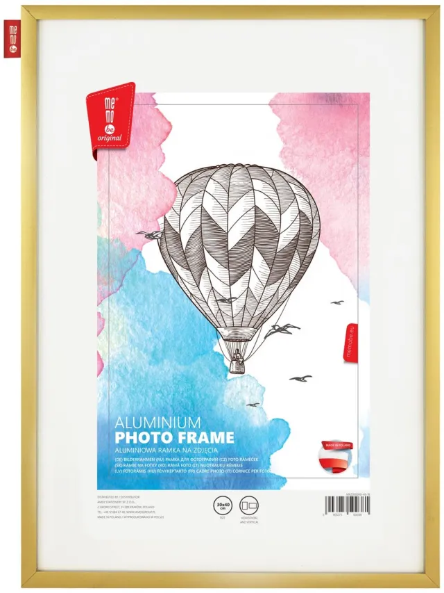MemoBe Gouden Aluminium Fotolijst 30x40 cm met Plexiglas