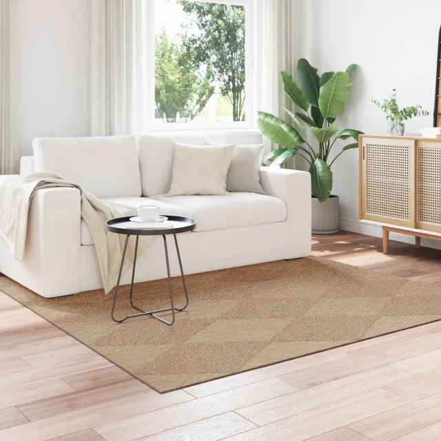vidaXL Binnen- en buitentapijt AGIRA Naturel 200 x 200 cm Polyester, foto 2