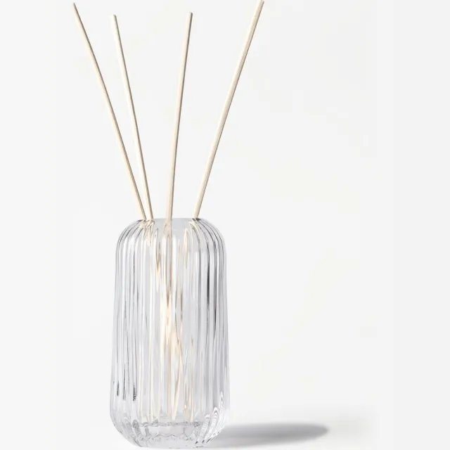 HEMA Vaas ⌀8.4x10cm Bink glas ribbel transparant (transparant)
