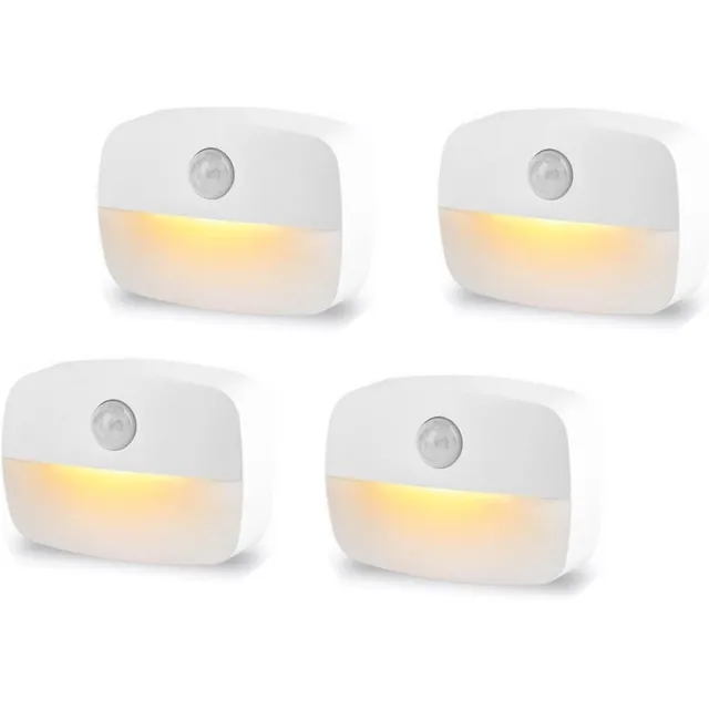 Lexium Store Sensor lampjes met bewegingsmelder - Wit - 6,4 x 4,4 x 2,7 cm - LED Nachtlampjes met Sensor voor Binnengebruik