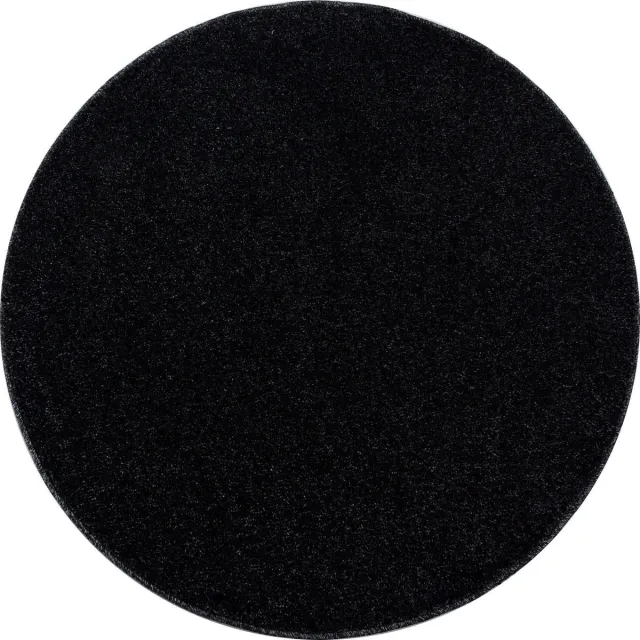 Muratap Basics Effen Rond Vloerkleed Antraciet Laagpolig- 120 CM Ø