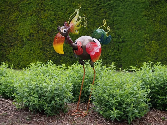 Rawa Grote gekleurde vogel tuinvogel - vreemde vogel maxiem - 70x22x88 - metaal multi