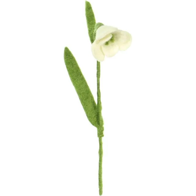 Sjaal met Verhaal Bloem Vilt - Sneeuwklokje Wit - 25cm - Fairtrade Sjaalmetverhaal Bloem - Sneeuwklokje