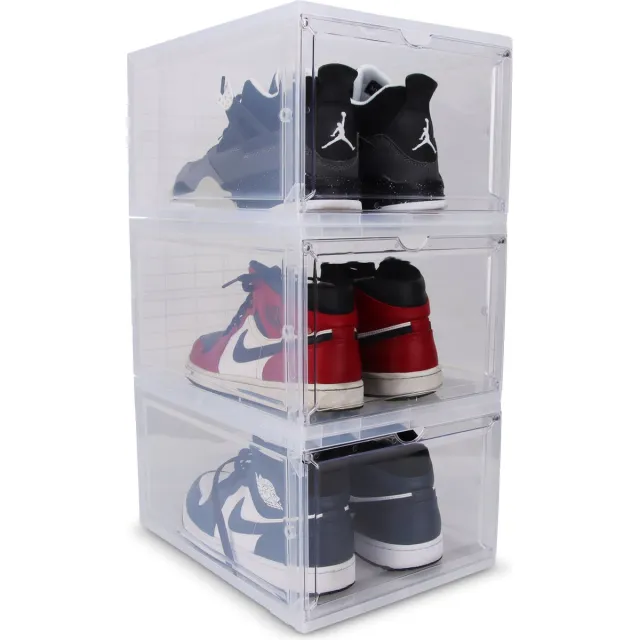 Round Limited® Shoezebs Limited® Schoenenbox | Schoenenopbergers | Schoenen | Schoenenrek | Schoenenkast | Schoenenopbergen | Sneakerbox | Wit | Zwart | Transparant | 1 Stuk Wit Transparant