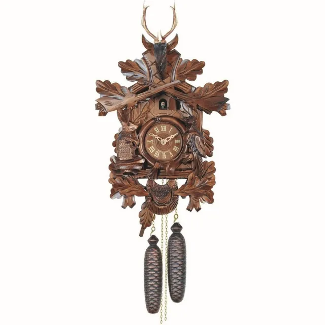 Engstler 739 MT - Koekoeksklok - 1-daags ketting uurwerk Bruin