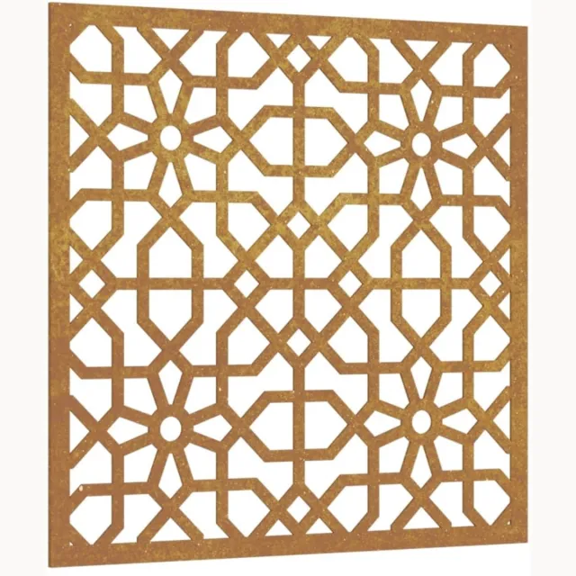Famanu Wanddecoratie voor de tuin in Moors ontwerp, 55x55 cm van cortenstaal, ideaal voor een sfeervolle tuin Bruin