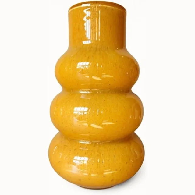 Vase The World Vaas Lomami | Geel - Yellow | Mondgeblazen glas | Ø18xH30 cm