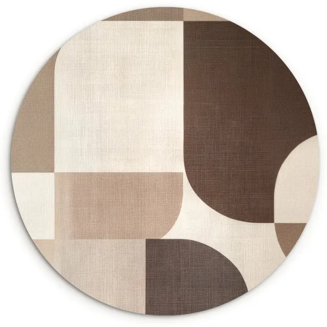 WallCircle Wandcirkel 150x150 cm - Muurcirkel Geometrisch - Geweven structuur - Modern - Muurdecoratie woonkamer - Wanddecoratie slaapkamer - Kamer decoratie accessoires - Ronde schilderijen Vormen - Modern
