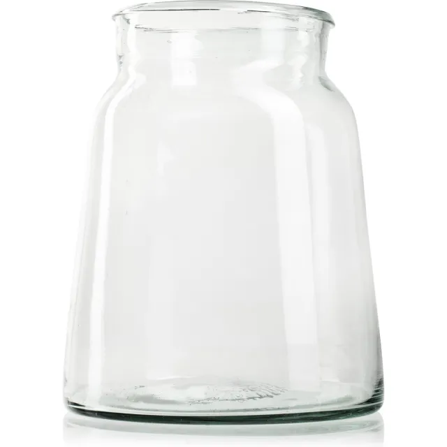 Jodeco Glass Eco vaas 'eddy' h22 bd18,5 td12 cm Bruin