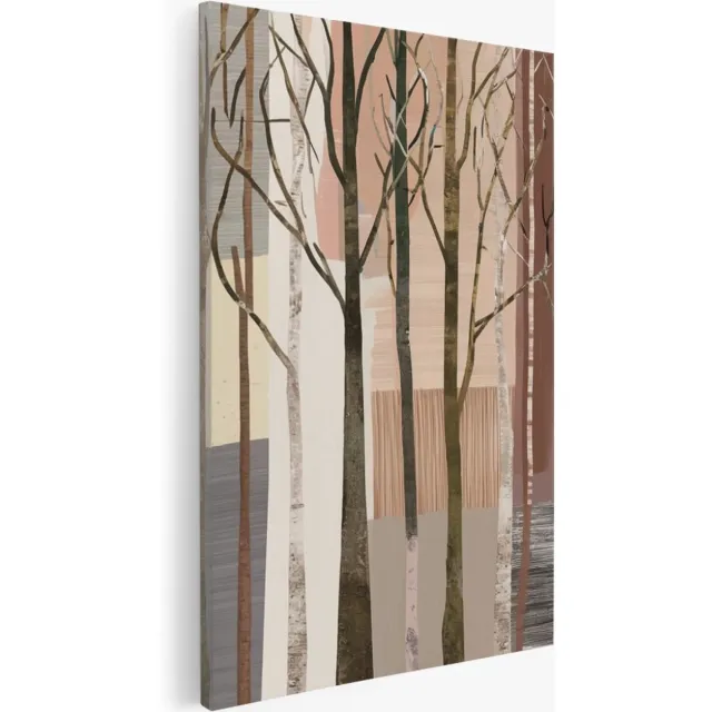 Saammp Canvas Schilderij - Bomen - Beige - Bruin - Bloemen - Landschap - Natuur - 40x60 - Foto op canvas - Wanddecoratie - Muurdecoratie Woonkamer - Slaapkamer decoratie - Canvas Print Multicolor
