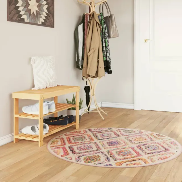 vidaXL Vloerkleed wasbaar Ø 120 cm meerkleurig, foto 2