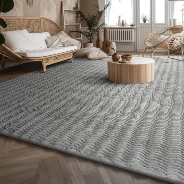 TT Home Woonkamertapijt eetkamer kortpolig geometrisch uiterlijk Skandi Boho effen kleuren 60 x 100 cm Rechthoek grijs grau