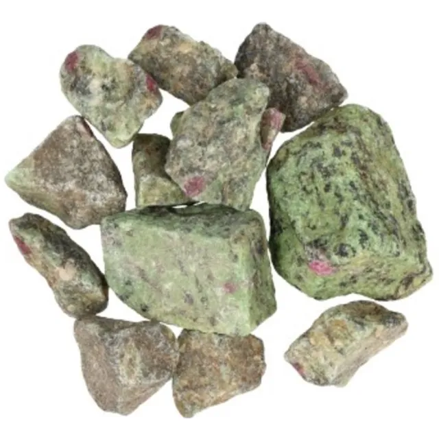 Ruben Robijn Robijn in Zoisiet Afrika 250 gr. ruwe brokjes Groen / rood