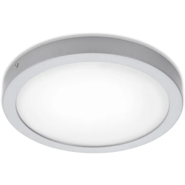 B.K.Licht Briloner Leuchten LED opbouwlamp, plafondlamp, plafondlamp 21 watt, 2.000 lumen, 3.000 Kelvin, rond, chroom-mat Ø 30cm