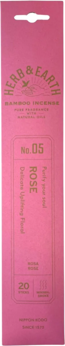 Ruben Robijn Rose Herb & Earth Nippon Kodo - Wierook Stokjes Roze