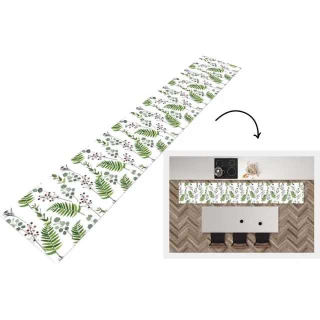 KitchenYeah Keukenloper - Keukenmat - Planten - Patronen - Bladeren - Kruiden - Keuken vloerkleed Multicolor