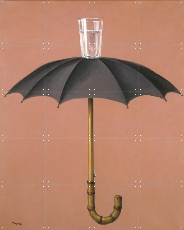 IXXI Les Vacances de Hegel (1958), Magritte & Standaard Uitgeverij - 80 x 100 cm - Grote wanddecoratie en posters - Geometrische Kunst, Klassiek Oranje / Zwart