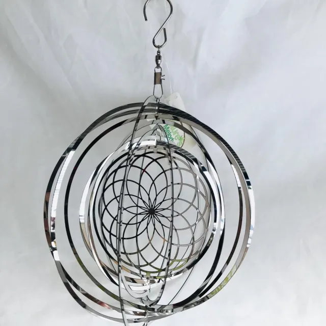 Nature's Melody Cosmo Spinner - ca. 8" / 20 cm,bloem van het leven,flower of life 2# windspinners Zilver