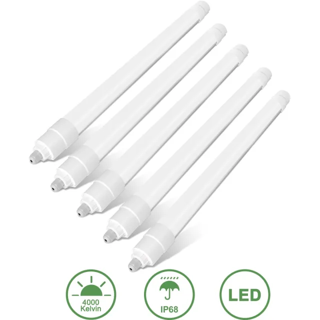 Oraymin 5x IP68 Industriële LED TL Lamp 150cm 45W 4950LM 4000K - Koppelbaar voor Werkplaats en Grote Ruimtes Wit