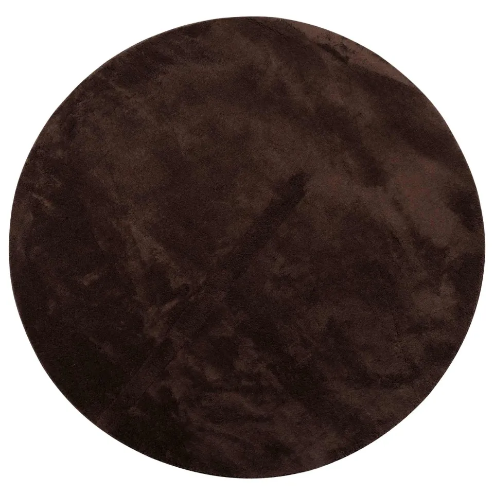 vidaXL Medium pile zachte en wasbare tapijt HUARTE Bruin Ø 100 CM, foto 3