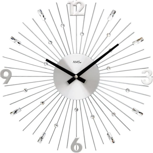 AMS wandklok 9652 Zilver