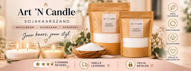 Art 'n Candle kaarszand - Art 'N Candle - sojawax wit
