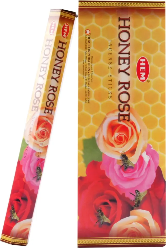 HEM honey rose wierook (HEM) los pakje - honing en roos geel-roze
