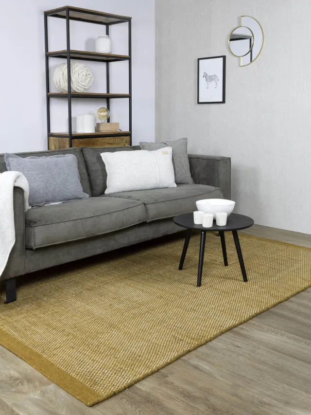 home collection MOMO Rugs Teppe Gold Vloerkleed - 200x300 cm - Rechthoekig - Laagpolig, Structuur Tapijt - Industrieel, Modern, Scandinavisch - Geel, Wit, Zwart