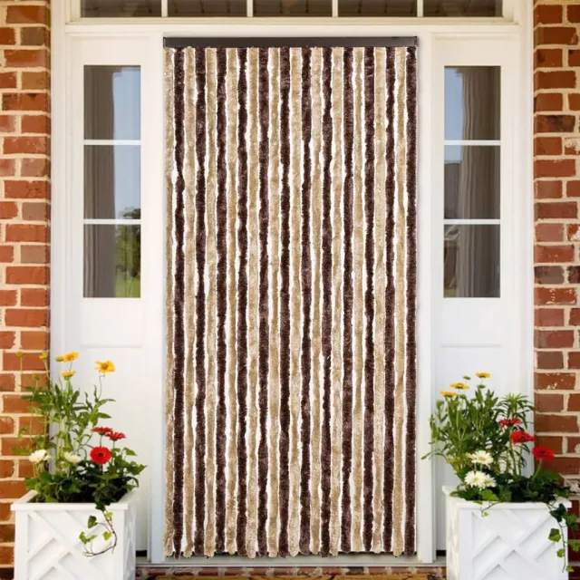 vidaXL Vliegengordijn 100x200 cm chenille beige en lichtbruin