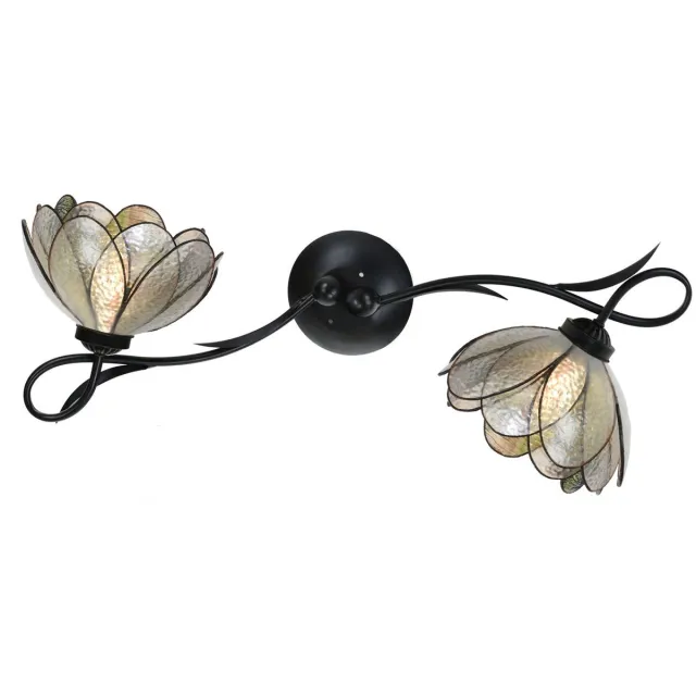 Coloured by Art Tiffany Wandlamp / Plafonnière Lovely Sparkling Pioenroos 2 - Art Deco Trade Transparant