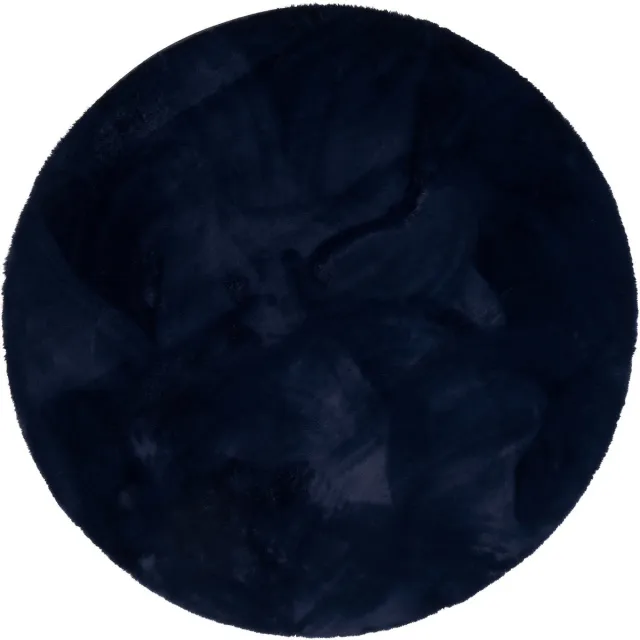 Pergamon Luxe Super Zachte Bont Vloerkleed Tapijt Plush Rond Blauw